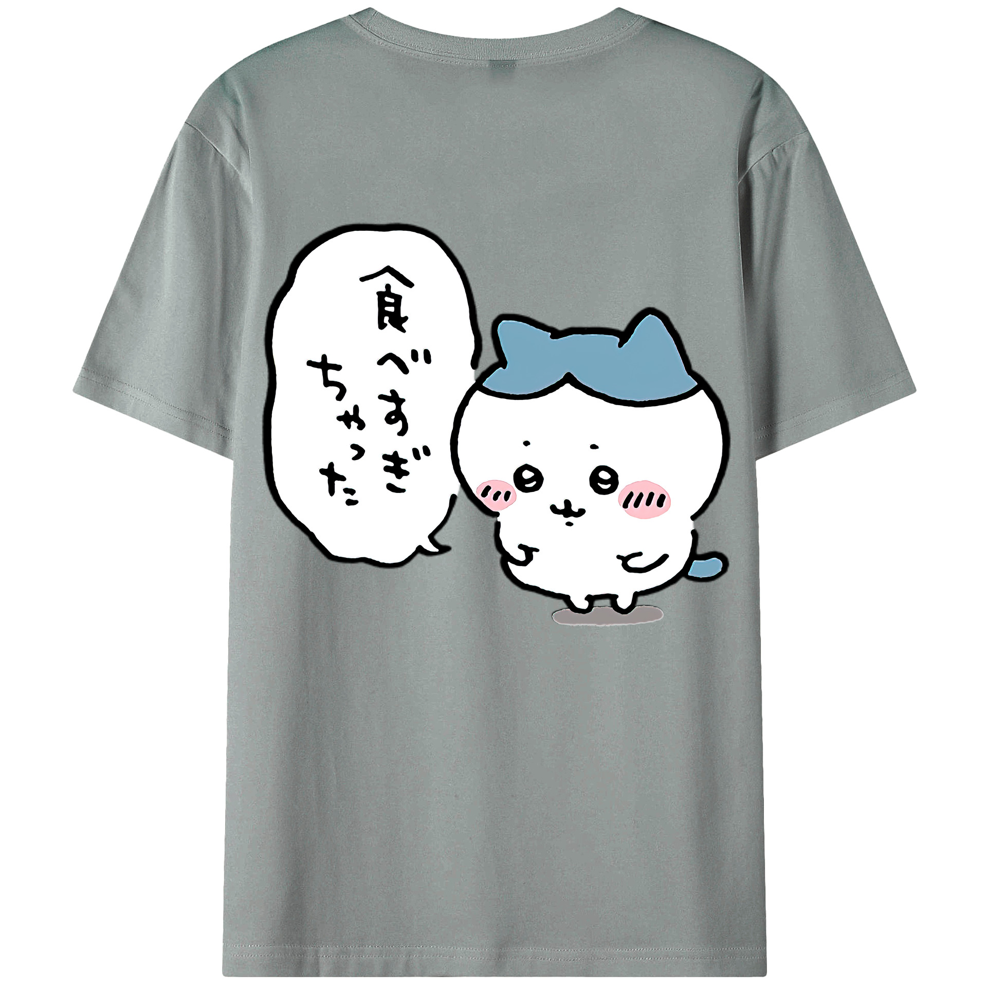 （画像用） ちいかわ ハチワレ Chii-kawa hachiware 綿100％ メンズ半袖Tシャツ（バックプリント） 通気性